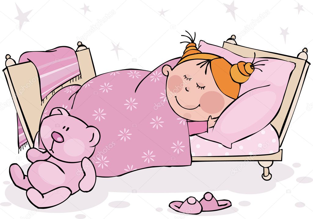 clipart girl sleeping in bed - photo #19