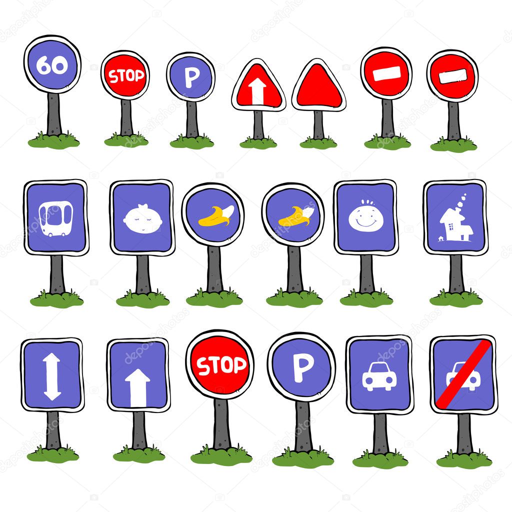 Cartoon Road Signs