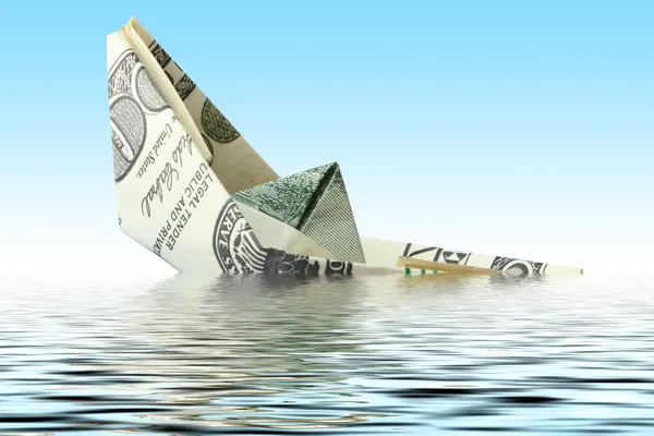 Money ship in water