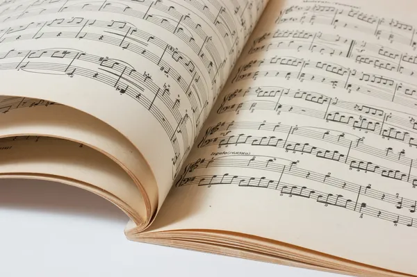 Old open music book
