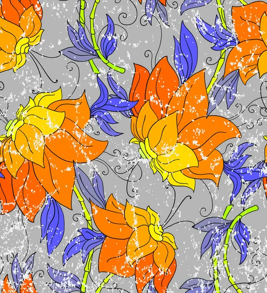 Seamless pattern with orchids