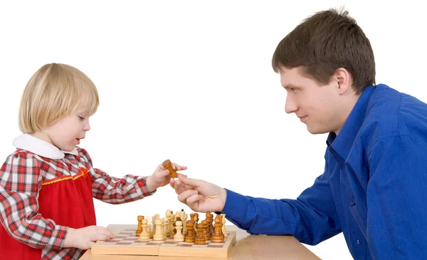 Man give child chess-man