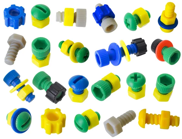 Toy plastic details - bolts, nuts, gears