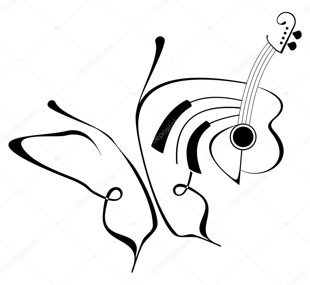 butterfly and musical note
