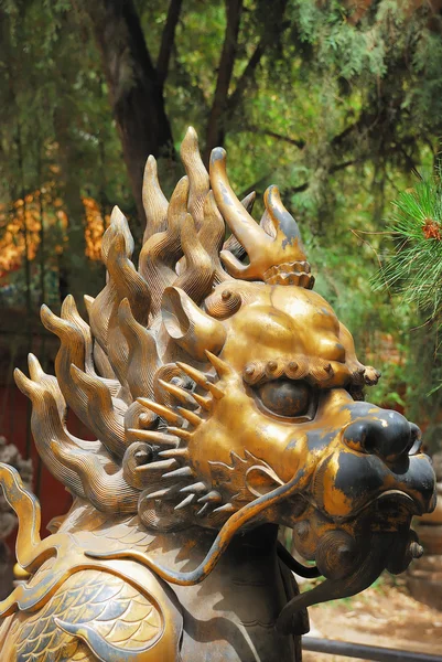 Bronze lion in Forbidden City garden