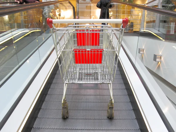Shopping trolley on the elevator