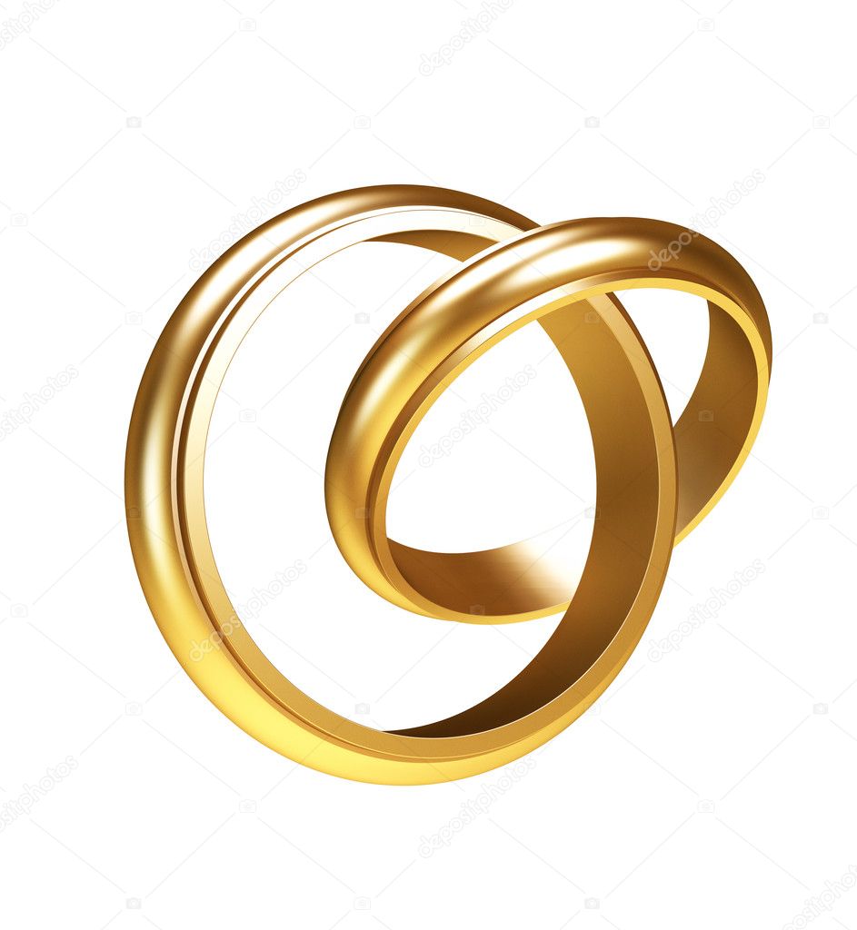 Two linked gold rings