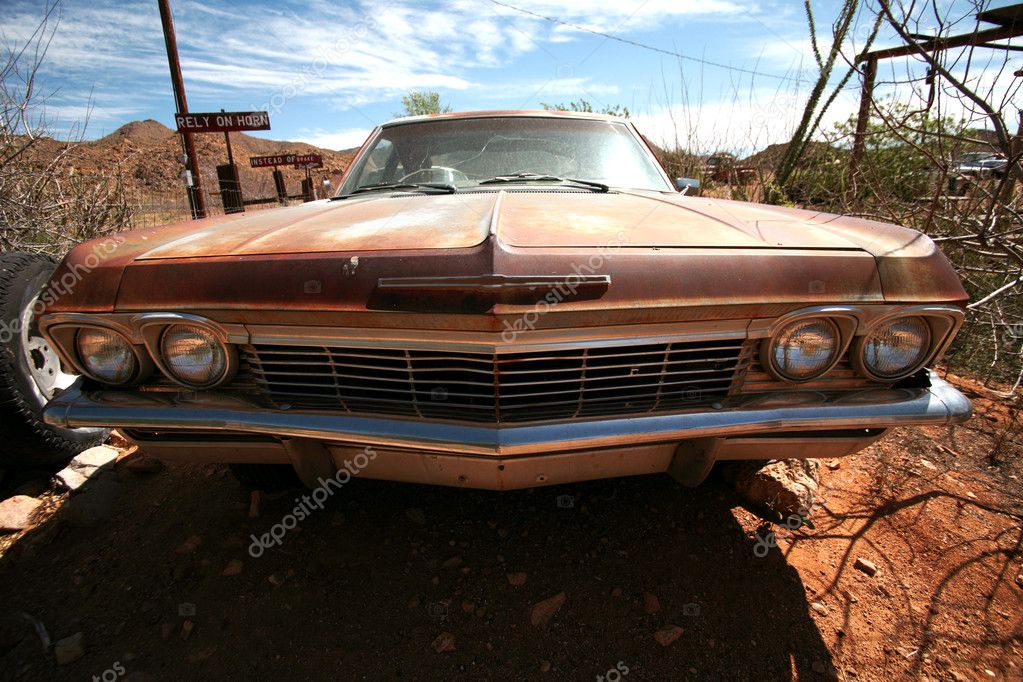 Rusty vintage american car