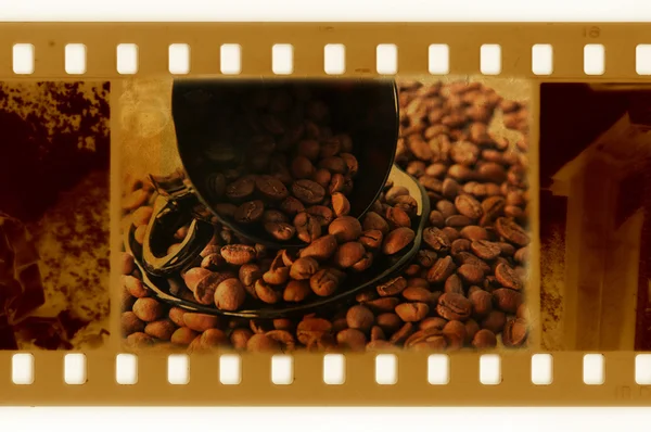 Vintage film ws cup and grain of coffee