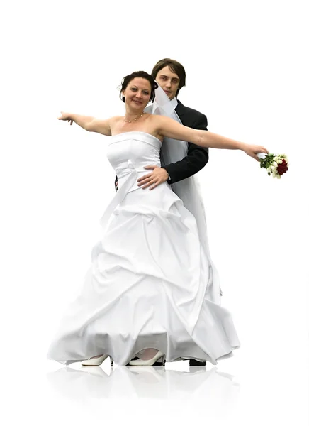 Dancing wedding couple by Andrey Kekyalyaynen Stock Photo