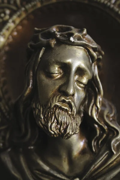 The representation of Christ in torment made of gypsum
