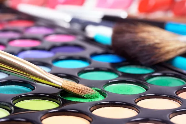 Professional make-up brush on palette