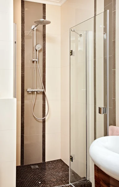 Shower-cubicle in beige tones