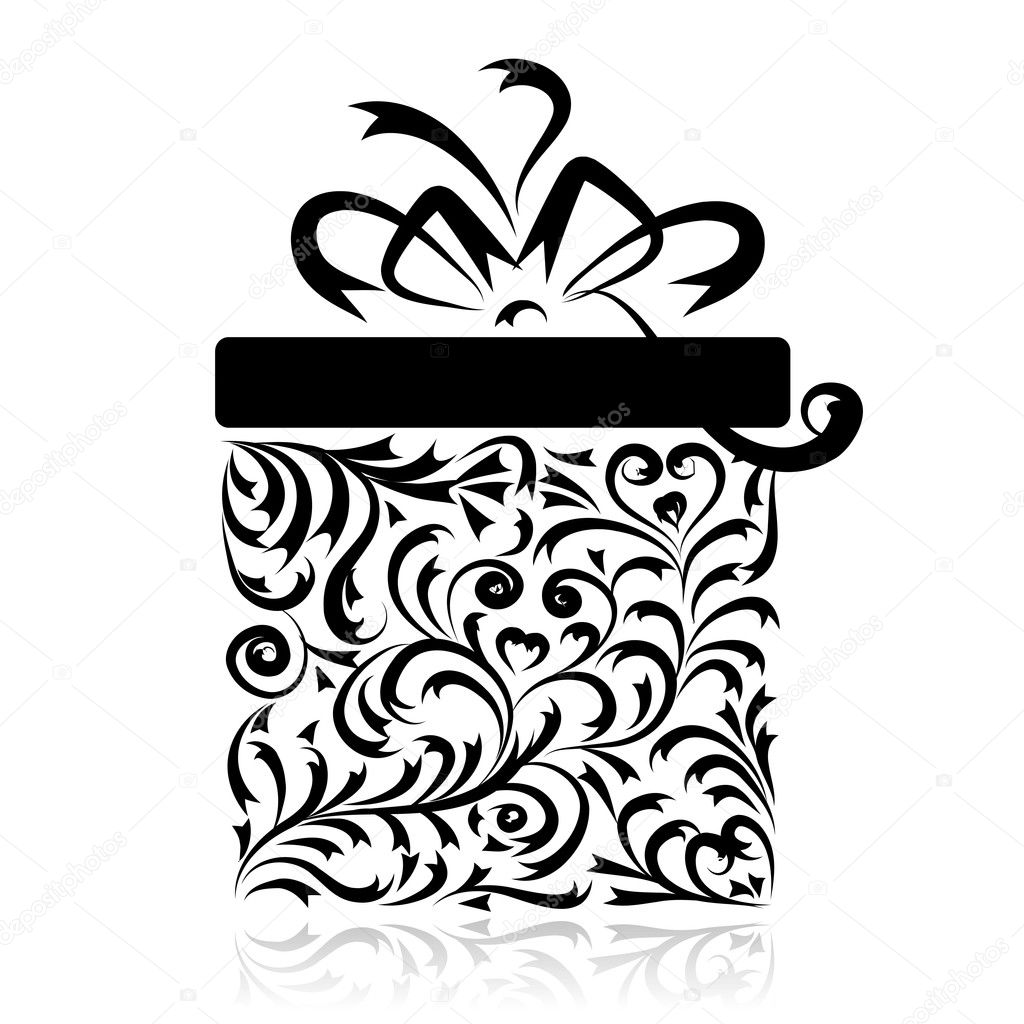 gift clipart black and white free - photo #39