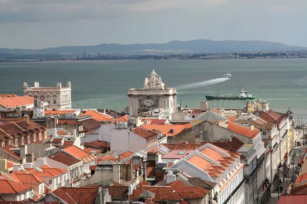 Bird view of central Lisbon