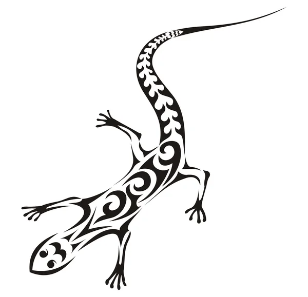 Tribal lizard vector tattoo by Yuliya Kryzhevska Stock Vector