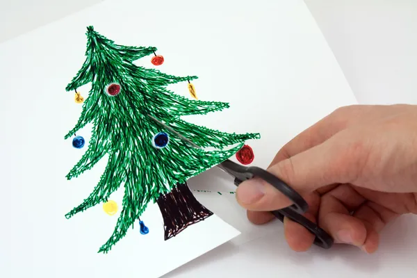 Cut paper a Christmas tree