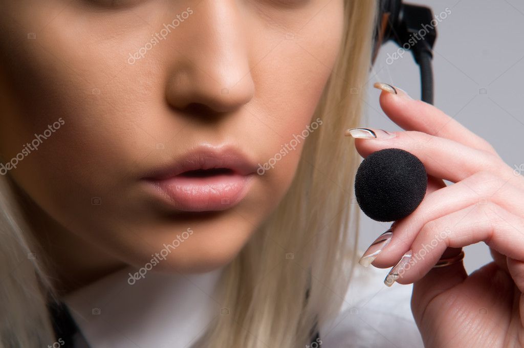 Woman wearing headphones and a