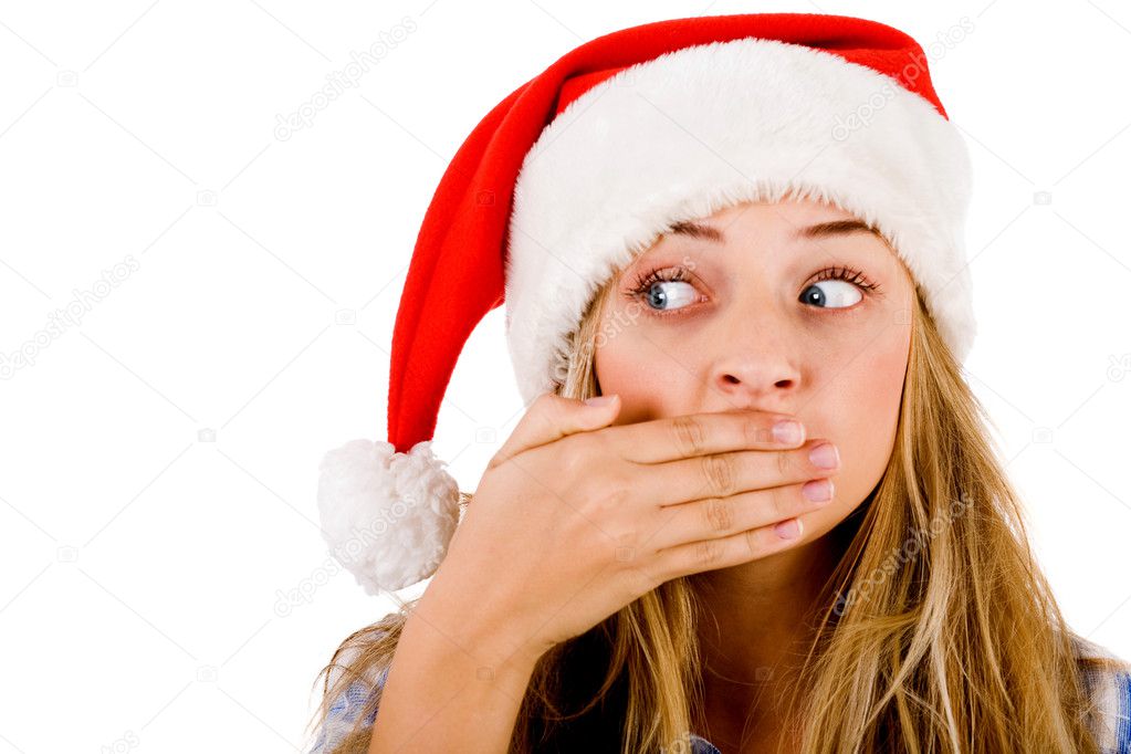 Woman Covering Mouth