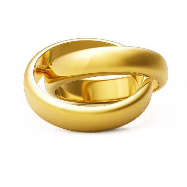 3d gold wedding ring by Iuliia Rozvadovska Stock Photo