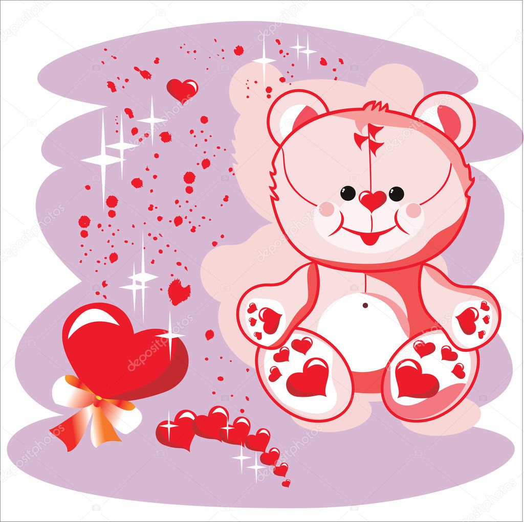 teddy bear with red heart