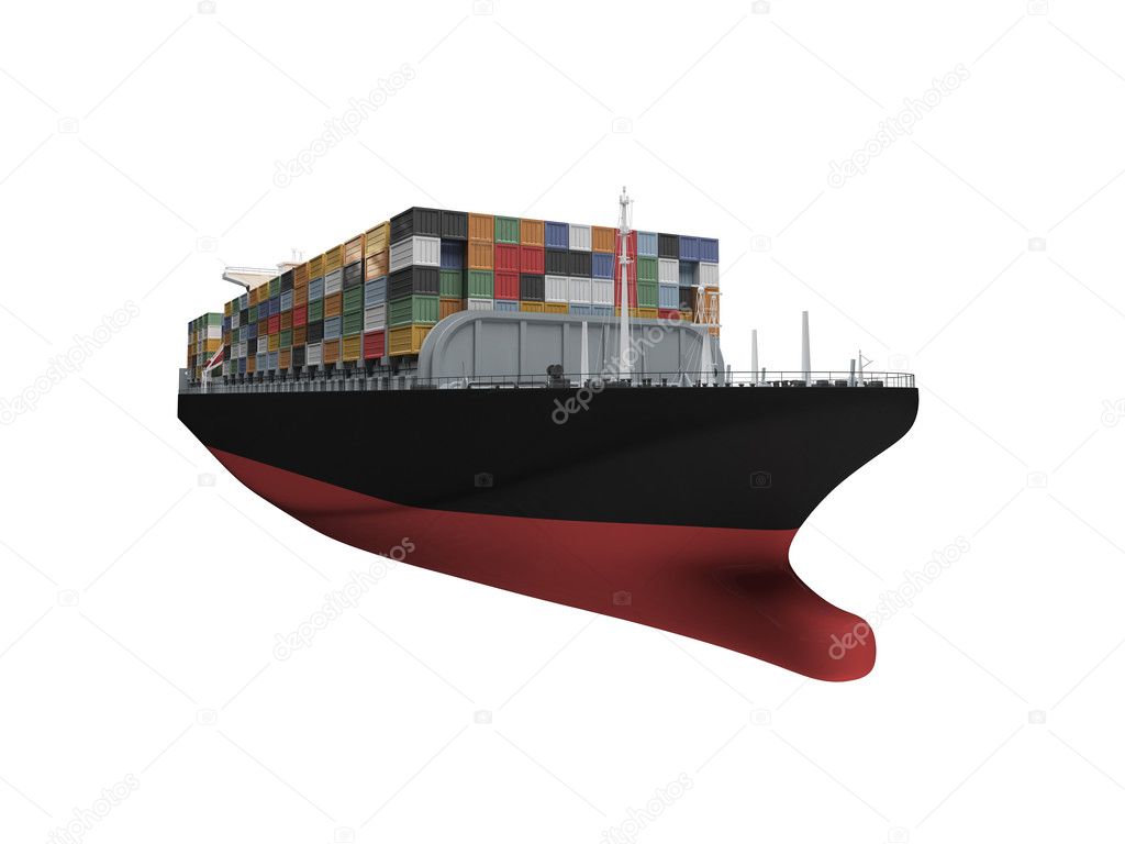 Container ship isolated front view — Stock Photo © fckncg #1147844