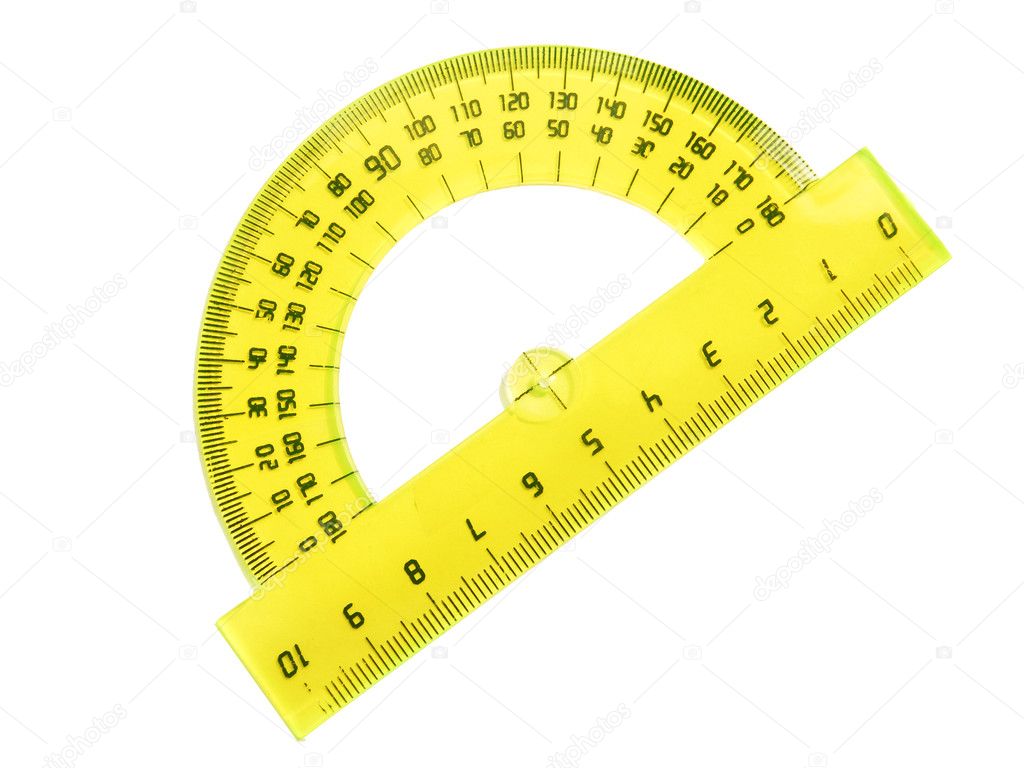 Yellow protractor isolated — Stock Photo © parfta 1107519