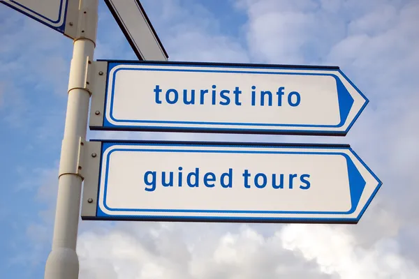 Tourist information, guided tours signs