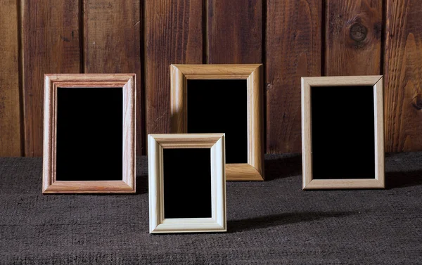 Photo frames on table