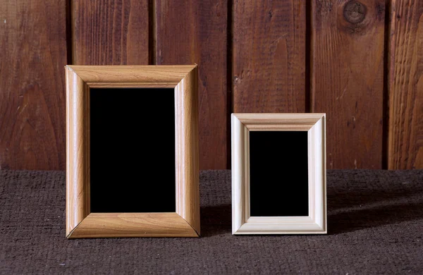 Photo frames on table