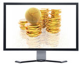 Monitor with metal screen — Stock Photo