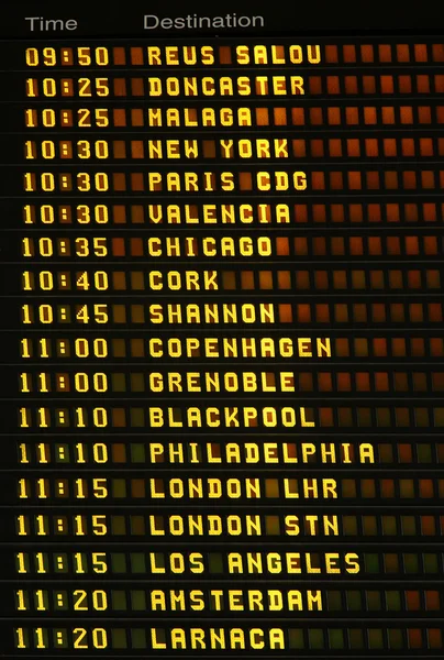 Airport airplane departures board.