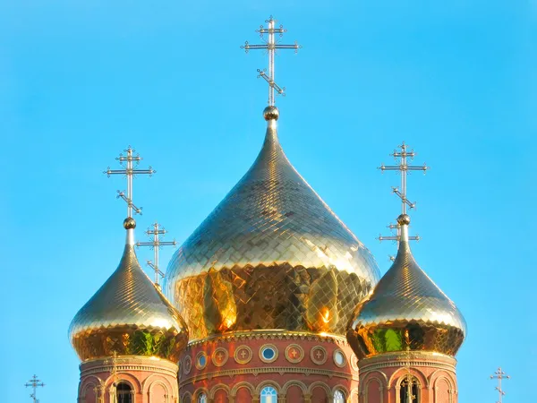 Shining golden onion domes of Cathedral