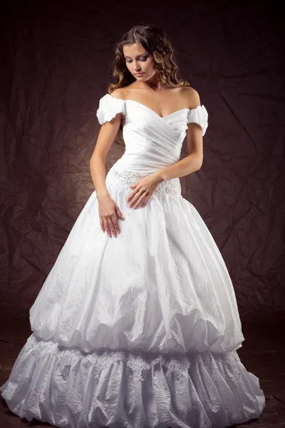 Fashion model wearing wedding dress