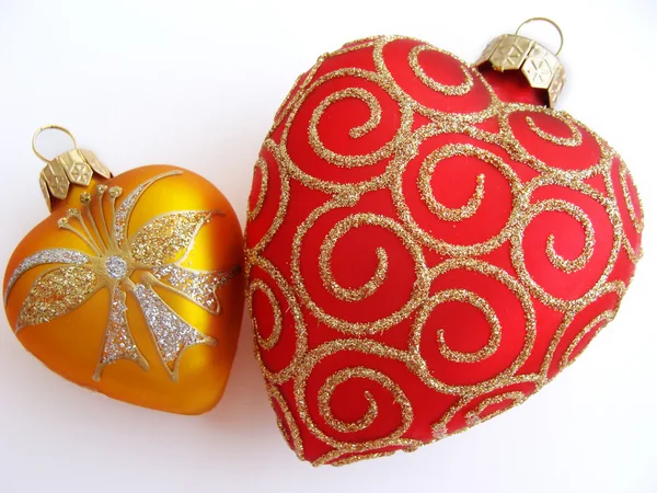 Two hearts christmas ornament