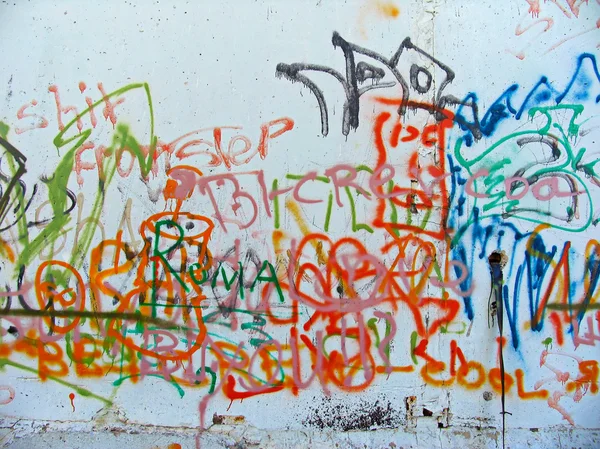 Graffiti sprayed on a wall
