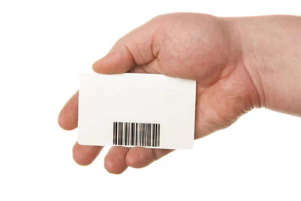 barcode vector art. holding card with ar-code