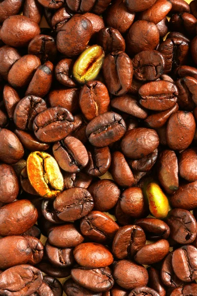 Golden coffee beans