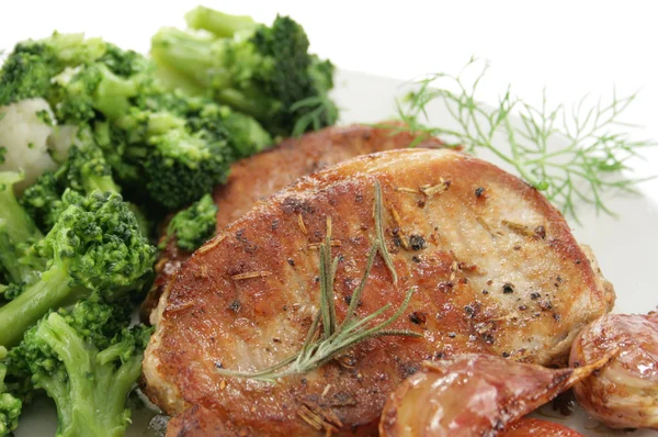 Roasted pork and broccoli