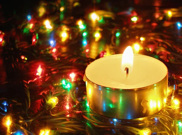 Candle and garland lights