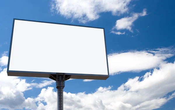 White bill board advertisement under sky