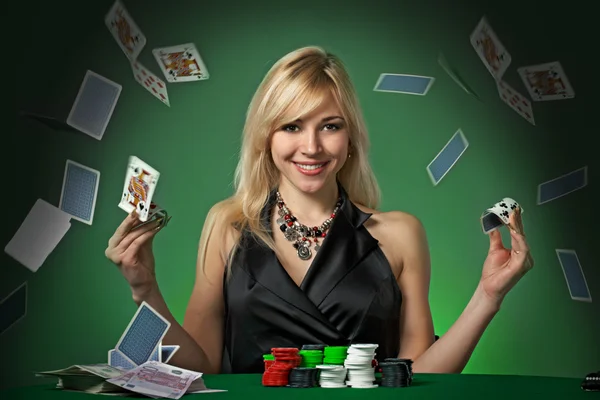 Poker player in casino