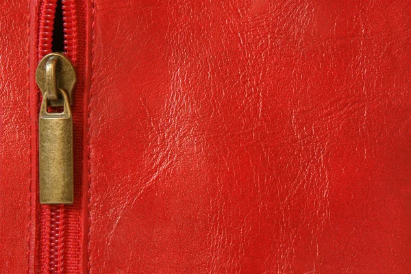 Red leather with zipper