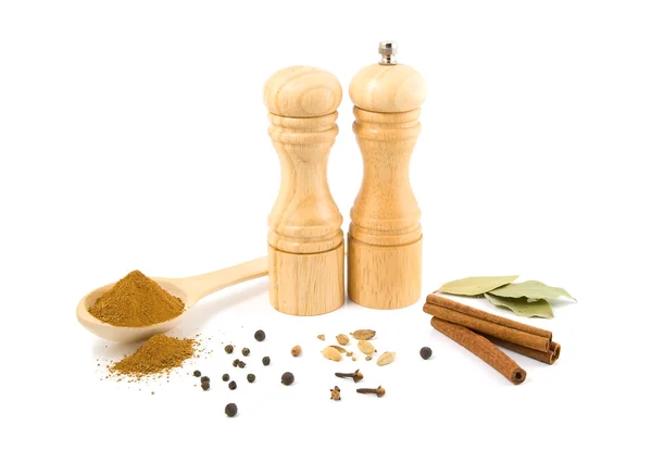 Wooden salt shaker and pepper grinder
