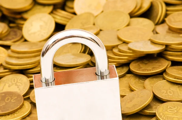 Concept of financial security with lock