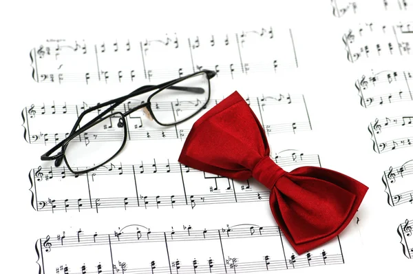 Bow tie and reading glasses