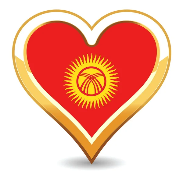 Heart Kyrgyzstan Flag — Stock Vector