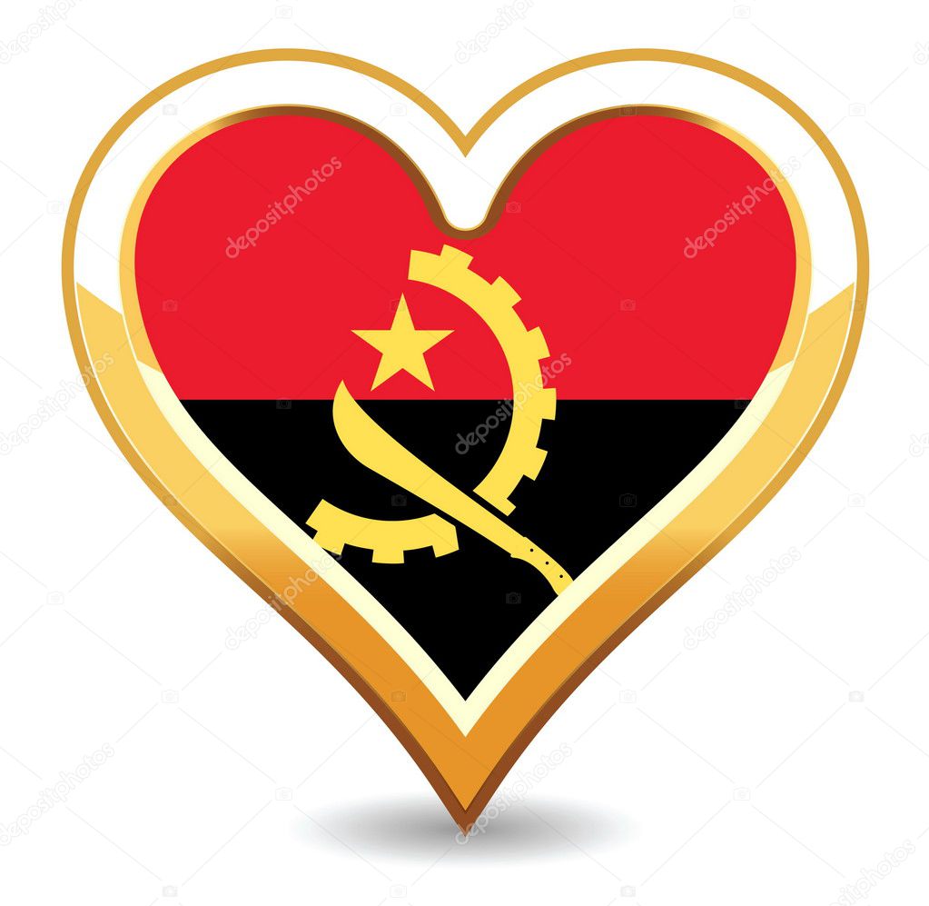 Heart Angola Flag — Stock Vector © artlosk #1220011