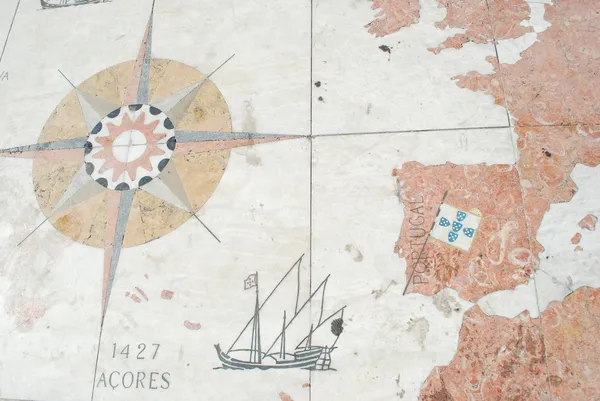 Map of the discoveries routes in Lisbon,