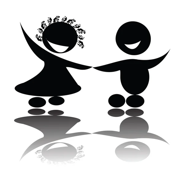 Children Holding Hands Vector. Stock Vector: Children holding